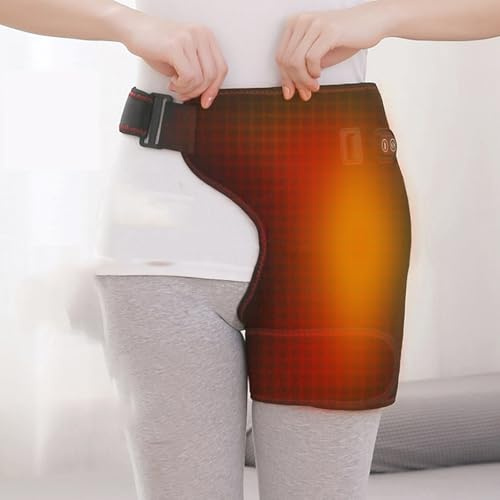 YSFW Ceinture Chauffantepour Le Bas du Bassin,Coussin Chauffant pour Les Ischio-jambiers Et Le Dos avec Fonction Moxibustion Et Massage,3 Niveauxtempérature Et Mode Vibration,Sangles Jambe Ajustables