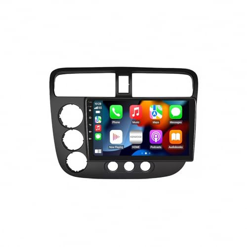 2 DIN Radio para Honda Civic 2001-2006 9 Inches Android 15 Pantalla Coche Steering Wheel Controls para, 4 Core 2G+32G