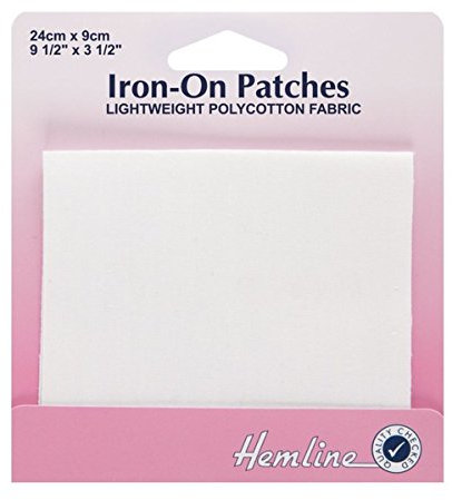 Polycotton Mender Iron On, 9x24cm - White