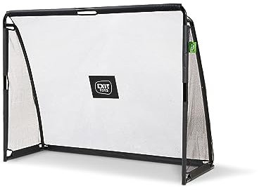EXIT Toys Coppa Stählernes Fussballtor - 220x170cm - Für Kinder - Großes Fußballtor - Mit Torwand und Solides Verankerungssystem - Trainiere Deine Fußballkünste im eigenen Garten - Outdoor - Schwarz