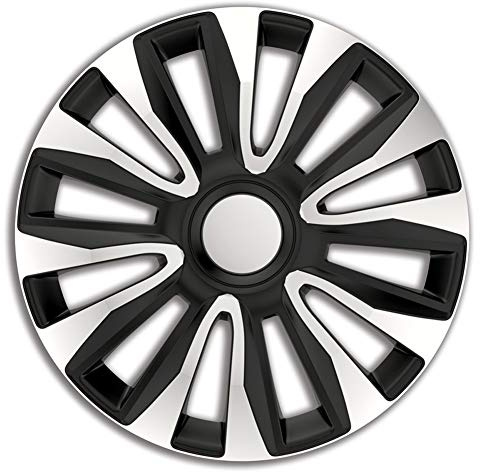 AutoStyle 4er Set Radzierblenden Avalone 13-Zoll Silber/Schwarz