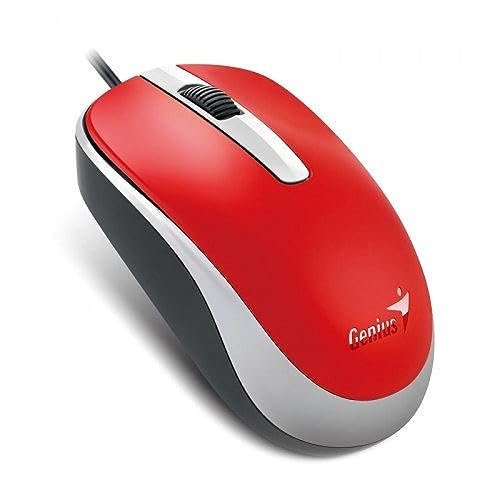 Genius - Dx120-1000dpi ratón óptico (USB, Rojo, Cable, ambidextro, Oficina, Universal)