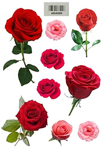 ADIASEN 3D Blume Rose Feder Blatt Auto Aufkleber Auto Aufkleber Zubehör Für Auto Motorrad Bike (Mehrfarbig-4)