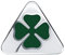 Alfa Romeo Offizielle 3D Aufkleber, Grüner Vierblättriger Kleeblatt, 10 cm