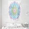 ABAKUHAUS Ethnisch Wandteppich und Tagesdecke, Metatron Würfel auf einem Mandala aus Weiches Mikrofaser Stoff Waschbar ohne Verblassen Digitaldruck, 140 x 230 cm, Weiß Lila