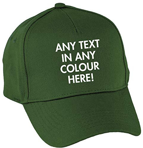 Hippowarehouse Personalised Baseball Cap hat Premium Printed 5 Panel OneSize Adults Bottle Green