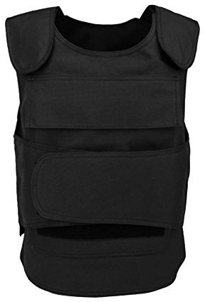 lfdhcn Gilet de protection, gilet anti-couteau avant et arrière, gilet d'autodéfense dissimulé, équipement de sécurité à l'épreuve des balles (sans plaque), Noir