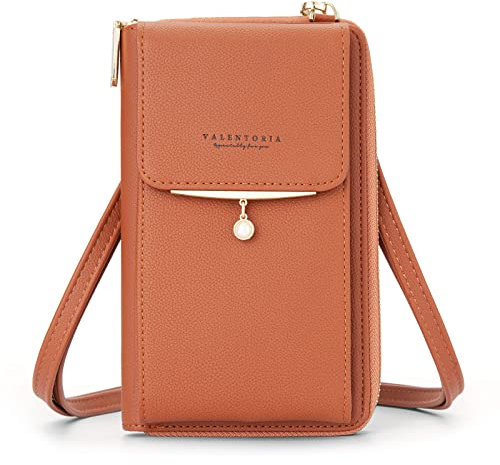Valentoria Damen Cross Body Bag Umhängetasche, Braun