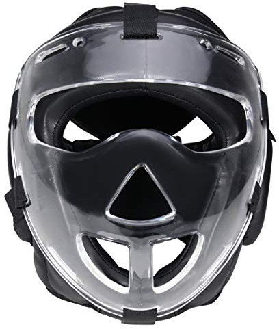 Bay Full Face Budo WP Kopfschutz mit Maske Leder PU schwarz (XL)