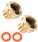 Kbrotech Lot de 2 adaptateurs de tuyau d'arrosage en laiton, 1,9 cm GHT femelle x 1,27 cm NPT mâle