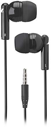 MUSIC HERO SBS Stereo-Ohrhörer mit Kabel, 1,2 m, 3,5 mm Klinkenkabel, mit integriertem Mikrofon und Anrufannahme/Beenden, Schwarz