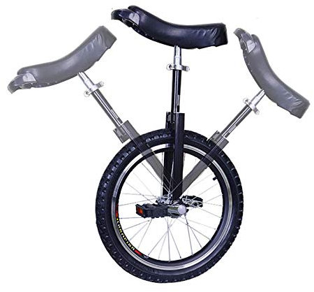 Einrad Schwarzes Einrad für Kinder/Erwachsene Junge, 40cm/45cm/50cm/60cm Auslaufsicheres Butylreifenrad, Stahlrahmen, für Outdoor-Sportarten, Laden Sie 150 Kg (Size : 24(60cm))