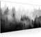 Runa Art Wandbild Wald Natur 1 Teilig 100 x 40 cm Modern Bild auf Vlies Leinwand Landschaft Wohnzimmer Schlafzimmer Schwarz Weiss 032312c