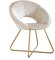 Home Deluxe - Esszimmerstühle Samt SELESA - Farbe: Beige, Bezug: Samtstoff, Gestell: Gold, pulverbeschichtetes Metall, max. 120 kg I Rundsessel, Küchenstuhl, Wohnzimmerstuhl, Polsterstuhl