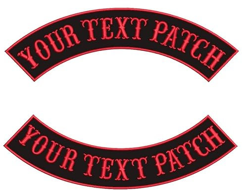 Custom Embroidered Motorcycle Patches,2 Pcs Black Personalized Embroidery Rocker Patch Biker Clothes Back Name Patch Sew on/Iron on for Jackets (2 PCS Black #1)