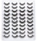 Oreola Faux Cils Dramatique Fluffy Faux cils en vison 20 pièces Lot de 5 styles de cils en œil de chat croisés épais et vaporeux Faux cils naturels