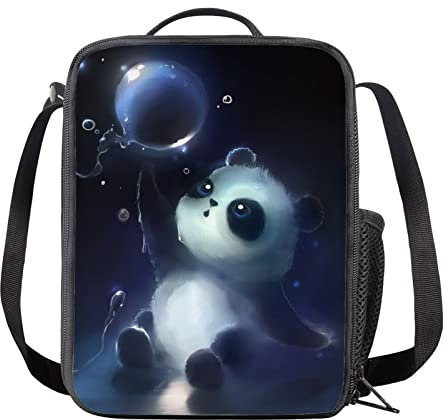 HELLHERO Adorable Panda Lunch Boxes for School Children Kids School Lunch Bag Adults Work Lunchbag Insulated Lunchbox Tote Meal Prep Pouch Travel Picnic Beach Camping