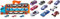 Hot Wheels HGH33 - 2-in-1 Rennbahn-Transporter zur Aufbewahrung mit 3 Fahrzeugen, fasst 20+ Fahrzeuge, von 4 bis 8 Jahren & 54886 - 1:64 Die-Cast Auto Geschenkset, je 10 Spielzeugautos, ab 3 Jahren
