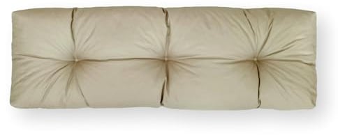 4L Textil Palettenkissen waschbar Palettenauflagen Outdoor Europaletten Sitzkissen Rückenlehne Sitzkissen Seitenkissen wetterfest (Rückenlehne 120x40 cm,Beige Uv-beständig)