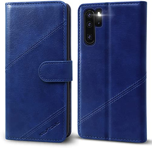 KRAFTCARE Upgraded P30 Pro Handyhülle für Huawei P30 Pro Hülle [Kartenfach] [Standfunktion] Flip Case Leder Stoßfeste Schutzhülle Bookcase für Huawei P30 Pro Klapphülle, Blau