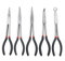 QISF 5 Pcs Long Reach Pliers Set | 11 inch Nose Pliers | 25° 45° 90° Curved Straight Needle Nose Pliers | for Home Craft Jewelry Making Car Repairing