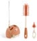 Vicloon Goupillon Biberon Silicone, 4 en 1 Ensemble de Brosse de Nettoyage pour Bébé, Brosse de Nettoyage de Biberon en Silicone avec Support de Rangement, pour Paille Thermos Gobelet (Orange）