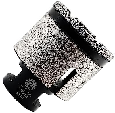 FOCSTOL Brocas Diamante 50mm - Broca Fresado Diamante para Porcelanico Cerámica Mármol Granito Piedra Cuarzo M14 Rosca
