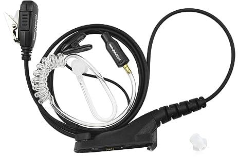 PROMAXPOWER 7 Pin Walkie Talkie Earpiece Compatible with Motorola DP4400 DP4401 DP4600 DP4800 DP4801 DGP4150 XiR-P8200, Acoustic Tube Earpiece with Big PTT Mic, Security Headset for Two Way Radio