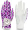 LOVMEAD Golfhandschuhe Damen Links Rechts Hand Leder Sommer mit Ballmarker, Golf Handschuhe Flexlite Verbesserte Griffigkeit (Lila, L, Links)