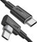 SUNGUY Câble USB C vers USB C Coudé [0.25M Lot de 2 ] PD 60W Charge Rapide Câble Type C 90 Degrés Nylon Tressé Compatible avec iPhone 15/15 Pro/15 Pro Max, MacBook Pro/Air, Galaxy S23 S22 S21