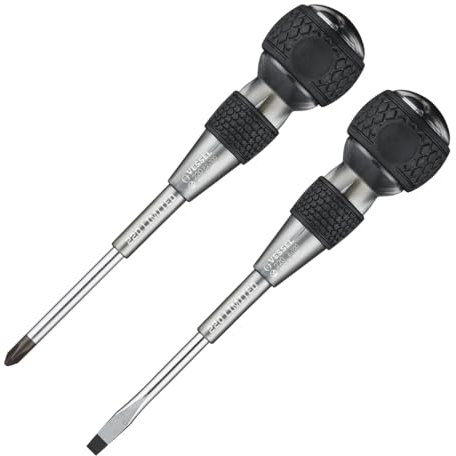 VESSEL 220-2PS-PGR Ball Grip Driver Premium Set of 2 (Gray)