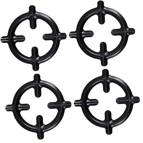 Gatuida 4 PCS Gas Stove Plate Pot Stand Iron Wok Support Rings Practical Coffee Pot Stand Stable Four-Feet Gas Burner Ring Reducer for Home and Hotel