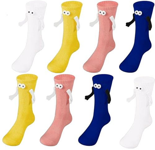 IJHYGD 4 Paar Lustige Magnetische Socken Magnetisch Socken Mit Magnetarmen Magnetische Socken Partner Socken Magnetische Socken Mit Händen Lustige Socken Mit Magnet Partner Socken Magnetische Socken