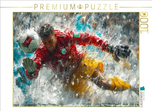 CALVENDO Puzzle Fußball Torwart, Akrobatik | 1000 Teile Lege-Größe 64 x 48 cm Foto-Puzzle für glückliche Stunden