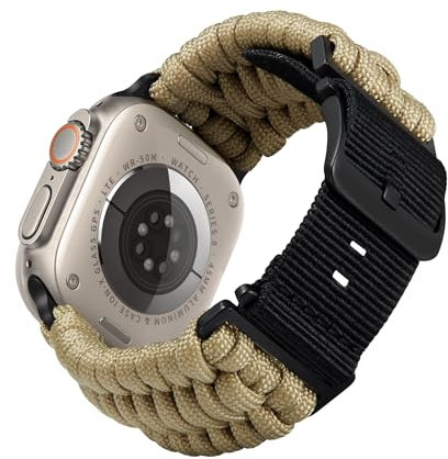 BINLUN Compatibile con Apple Watch Cinturino 49mm 46mm 45mm 44mm 42mm, Cinturino in Paracord Intrecciato Ricambio Sport Nylon Cinturini Adatto per iWatch Ultra2 Ultra Series 10/9/8/7/SE/6/5/4/3/2/1