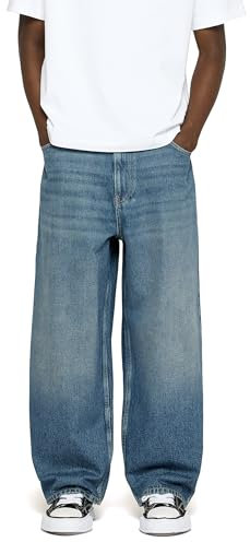 Burocs Skater Fit Jeans Teal Blue Jeans Herren 5 Pocket Style Mit YKK Reißverschluss 100% Baumwolle, Farbe:Teal Blue, Hosengröße:W30 L32