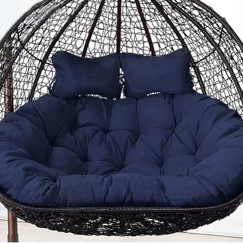 Doppeltes Eier Stuhlkissen, wasserdichtes, abnehmbares Ersatzkissen für hängende Korbsessel mit 2 Sitzplätzen, verdicktes Sitzkissen für Hängekörbe, Sitzpolster für Hängesessel(K)
