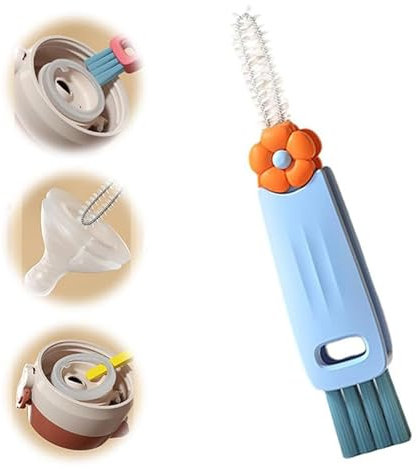 3 in 1 Cup Lid Gap Cleaning Brush, Multifunctional Bottle Cup Lid Gap Cleaner, Home Kitchen Crevice Cleaning Brush Tools (Blue)