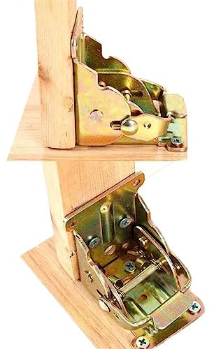 LZHWZQAN Türscharniere, Klappscharnier Aus Metall, Tischbeinhalterungen, 90 Grad, Selbstsichernd, Faltbare Möbel Für Tisch, Stuhl, Ausziehtische, 1 Stück/Schwarz