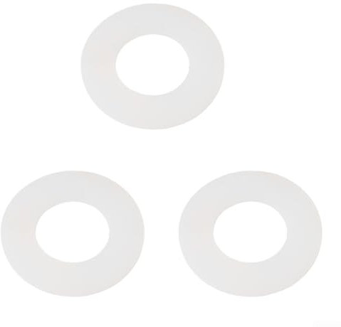 Lot de 3 joints de rechange en caoutchouc transparent pour valve de chasse d'eau - 65 mm de large et 43 mm de trou de 2 mm d'épaisseur