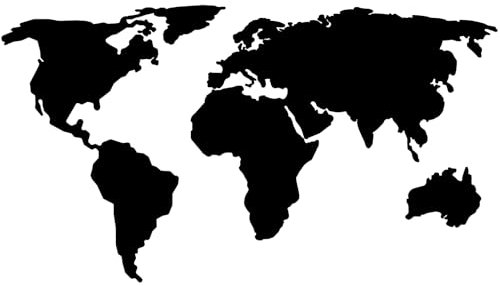 AREDE Decorazione da Parete in Metallo Mappa del mondo Arte Murale astratta in Metallo per Camera da letto, Bagno, Soggiorno, Casa | 84 x 47 cm | Decorazione da composito di alluminio | Nero