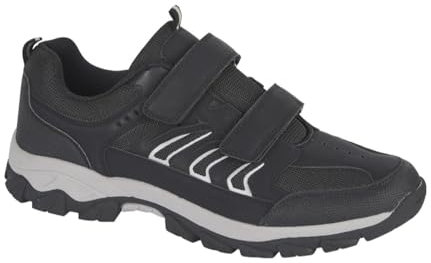 Men's Wide Fitting Breathable Lace Up Padded Collar Hiker Trainers (Black Strap, UK Footwear Size System, Adult, Men, Numeric, Wide, 14)