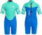 Gogokids Shorty Neoprenanzug Kinder, 2,5mm Neoprenanzüge Rückenreißverschluss Kleinkinder Kurze Nassanzüge Komfort & Wärme, UV Neopren für Schwimmen, Schnorcheln und Surfen, Alter 3-4 Jung, Grün