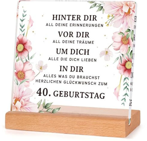Regalo de cumpleaños para mujeres 40, cartel acrílico regalo para 40 cumpleaños mujer, feliz cumpleaños 1985, nacimiento para mujer, mamá, hermana, hija, mejor amiga, regalo de cumpleaños, 40
