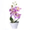 Yhenlovtt Orchidea finta, orchidea finta Phalaenopsis, fiori artificiali di seta, orchidea artificiale con vaso (D)