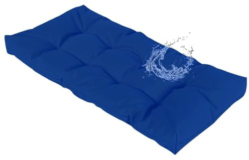 AQIGR 8cm Dicke Benutzerdefinierte Bank Kissen, Bankauflage Outdoor Sitzkissen Bank Innen Wetterfest, Rutschfestes Sitzpolster Outdoor Bank Bankkissen Polsterauflage Sitzauflage(Blau,110x60cm)