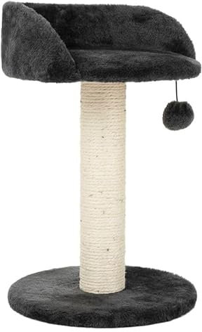 zooplus Kratzbaum Enio | platzsparender Kratzbaum mit rundem Liegeplatz | mit Plüsch-Spielzeug | Höhe: 47cm
