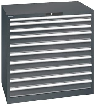 kaiserkraft | ESD-Schubladenschrank | BxTxH 1023 x 725 x 1000 mm | 10 Schubladen | Traglast 200 kg | anthrazitgrau
