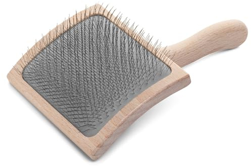 Chris Christensen Dog Brush, Mark VII Slicker Brush, Groom Like a Professional, Stainless Steel Pins, Lightweight Beech Wood Body, Ground and Polished Tips