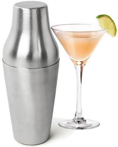 French Drinkstuff Cocktail Shaker - 2 Piece Set, Brushed Stainless Steel Boston Shaker